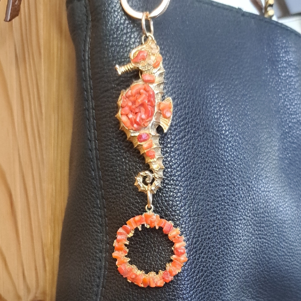 Hand Crafted Bag Purse Tote Jewelry Key Ring Decorative Vintage Jewelry Upcycle